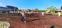 Guna Melindungi Diri Saat Bertugas Personil Polres Bengkalis Gelar Latihan Seni Bela Diri Karate