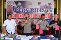Kapolres Kampar Ekspos Ungkap Kasus Narkoba 5 Tersangka Dan Kepemilikan 4 Senpi Rakitan