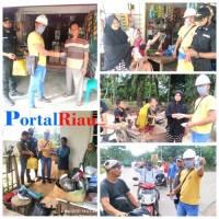 Cegah Penyebaran COVID-19 PT PCR, Bagikan Ratusan Masker ke Masyarakat sekitar Talang Mandi
