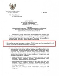 Pengusaha Tetap Wajib Membayar THR kepada Pekerja
