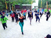 Desa Pulau Sarak Adakan Senam Sehat Masal Bersama