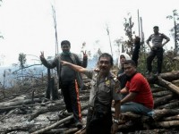 Polisi dan TNI Temukan TKP Karlahut di Hutan Bukti Suligi