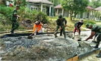 Warga Sekip Hilir Antusias Sambut TMMD ke 98 Kodim 0302/Inhu