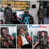  Jajaran Koramil Se-Kab.Pelalawan Giat Baksos Donor Darah 