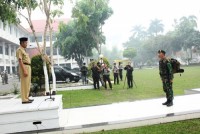 Wawako Pekanbaru Jadi Inspertur Upacara Dalam Penyambutan TNI untuk Penanganan Karhutla
