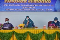 TP-PKK Kab. Indragiri Hilir Memberikan Bantuan Sembako Kepada Kaum Duafa dan Warga Dampak Covid-19