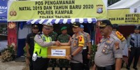 Kapolres Kampar Tinjau Pos Pam Ops Lilin 2019 dan Pengamanan Gereja di Wilayah Tapung