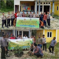 Polsek Pinggir Lanjutkan Program Penghijauan Tanam Pohon