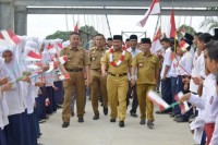 Bupati Kampar Hadiri Syukuran Jembatan Gantung Desa Pulau Rambai