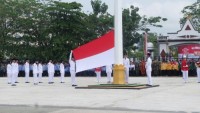 Bupati Inhil Pimpin Upacara Detik - Detik Proklamasi Kemerdekaan RI Ke - 72