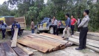 Kayu Olahan sebanyak kurang lebih 2 Kubik yang diduga Merupakan Hasil Praktik Illegal Loging