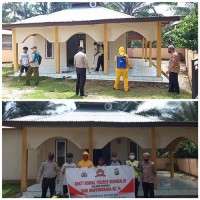Ciptakan Lingkungan Bersih Dan Sehat Polsek Pinggir Goro Di Tempat Ibadah  