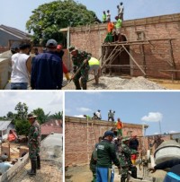 Serma Sahuli Abdi Babinsa Koramil 09 Langgam Giat Goro Bersama Warga Pembangunan Mushalla Babul Jana