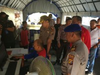 Kapolres Inhil Kunjungi Posko Penanggulangan Bencana Karhutala BPBD Inhil