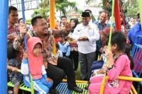 Taman Bermain Layak Anak di Taman Kota, Resmi di Buka Bupati Kampa