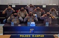 Antisipasi  Covid-19, Polres Kampar Lakukan Himbauan Secara Masif Serta Pendisiplinan Masyarakat