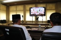 Wabup H.Zardewan Video Conference Bersama Gubri Laporkan Antisipasi Penanggulangan Covid-19
