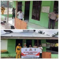 Polsek Pinggir Kembali Gelar Baksos Semprotkan Disinfektan Ke Tempat Ibadah