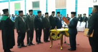 Pelantikan Perangkat Desa Kuala Terusan Dan Peresmian Rumah Produksi Pakan Ikan Sei Semangkuk.