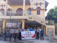 Hari Bhayangkara 74,Polsek Mandau Giat Baksos  Bersihkan Dan Semprotkan Disinfektan Rumah Ibadah
