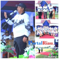 Bupati Siak Alfedri,Membuka kegiatan Pekan Olahraga dan Seni PGRI Dalam rangka Hut PGRI Ke 74