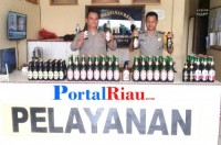Puluhan Botol Miras di Amankan polsek Pkl. Kuras Dalam Razia Cipta Kondisi