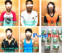 Satnarkoba Polres Bengkalis Ciduk 5 Kurir Sabu Sabu