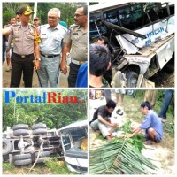 Kapolres Pelalawan Tinjau Langsung Kecelakaan Beruntun di Jalan Lintas Timur