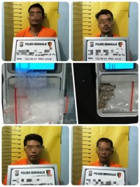 Diduga  Pengendar Shabu Dan Daun Ganja, Empat Pria Diringkus Sarnarkoba Polres Bengkalis.