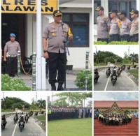 Polres Pelalawan Giat Apel Siaga Dalam Rangka Pengamanan Pelantikan Presiden Dan Wakil Presiden