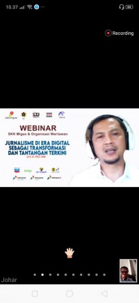 SKK Migas Sumbagut Dan KKS Wilayah Riau Bersama 5 Organisasi Wartawan Gelar Wabinar Jurnalistik