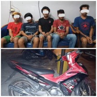 Team Opsnal Polsek Mandau Gulung 5 Orang Pelaku Curanmor