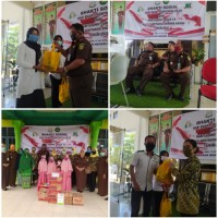 Kejari Kampar Bagikan Sembako, Menyambut Hut IADK Ke-20 dan Hut HBA Ke-60 Tahun 2020