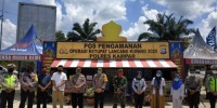 Kapolres Kampar Tinjau Pospam Ops Ketupat Lancang Kuning 2020 di Simpang Petapahan Tapung