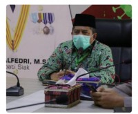 Vidcon Pemkab Siak Agenda Percepatan Penanganan Covid-19 Dengan Gubri Drs H Syamsuar MSI
