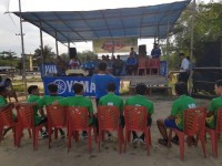 Danramil 04/Pangkalan Kuras Menghadiri Pembukaan Turnamen Bola Volly Km. 2 Cup Vi Di Pangkalan Kuras