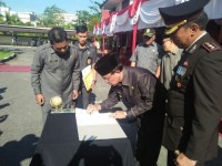 Bupati Inhil Ikut Apel Peringatan HUT Bhayangkara Ke - 71 Tahun