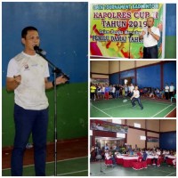 Bupati Pelalawan HM Harris Buka  Open Tournament Badminton Kapolres Cup II 