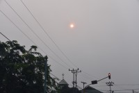 Hujan Deras, Namun Kabut Asap Masih Selimuti Kabupaten Bengkalis