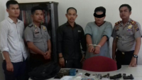 Polsek Tapung Hilir Kampar Ringkus Bandar Narkoba Bersama Puluhan Paket Shabu