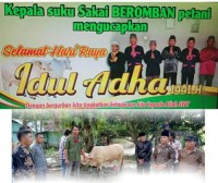 Koperasi air kehidupan memberikan bantuan CSR berupa sapi qurban kepada kepala suku sakai baromban 