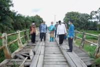 Bupati Inhil Tinjau Jembatan Desa Sekara Kemuning