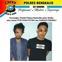 Satnarkoba Polres Bengkalis Amankan Dua Warga Bathin Solapan Diduga Pengedar Sabu