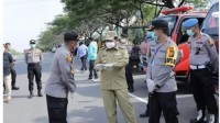 Pelepasan Water Cannon dan Mobil Damkar Oleh Bupati Rohul Dalam Rangka Penyemprotan Disinfektan