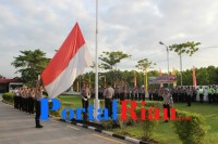 Guna Menumbuhkan Kesadaran Nasional Polres Pelalawan Gelar Upacara Rutin Bulanan