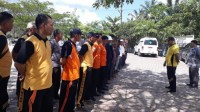Cegah Virus Corona Kapolsek Pinggir Turunkan Puluhan Personil Dalam Aksi Bersih