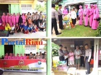 Bhakti Sosial Personil Polsek Mandau beserta Bhayangkari di sertai santunan 