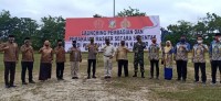 Bupati Kampar Didampingi Kapolres serta Dandim Lounching Pembagian Masker Serentak di Kampar