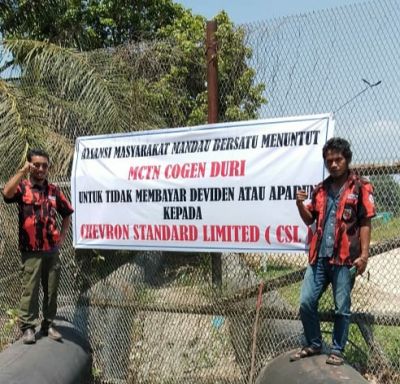 Aliansi Masyarakat Mandau Bersatu menuntut MCTN agar tidak membayar Deviden kepada Chevron