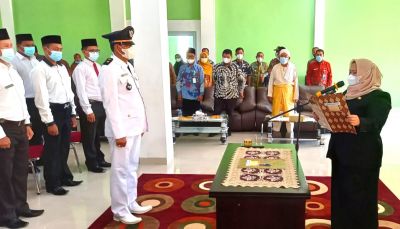 Bupati Bengkalis Lantik,Pj.Kades Kesumbo Ampai dan Anggota BPD dari 5 Desa Kecamatan Bathin Solapan